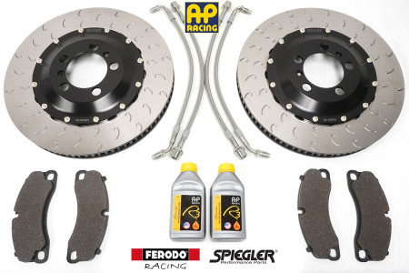 Essex Brake Pad, Line, Fluid, and 2-piece Disc Bundle (Front 380x34mm)- Porsche 991 Turbo, Cayman GT4 Iron