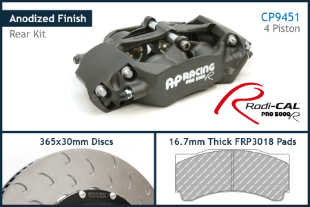 AP Racing by Essex Radi-CAL Competition Brake Kit (Rear CP9451/365mm)-  Ford Mustang S650 Dark Horse & GT Performance Package