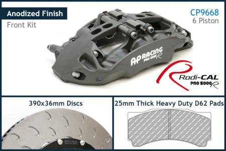 AP Racing by Essex Radi-CAL Heavy-Duty Competition Brake Kit (Front CP9668/390mm D62)- S550 S650 Ford Mustang Dark Horse & GT