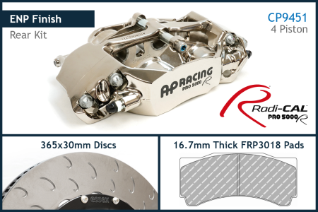 AP Racing by Essex Radi-CAL ENP Competition Brake Kit (Rear CP9451/365mm)-  S650 Ford Mustang Dark Horse & GT Performance Pacakge
