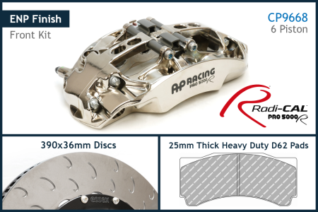 AP Racing by Essex Radi-CAL ENP Heavy-Duty Competition Brake Kit (Front CP9668/390mm D62)- S550 S650 Ford Mustang Dark Horse & GT
